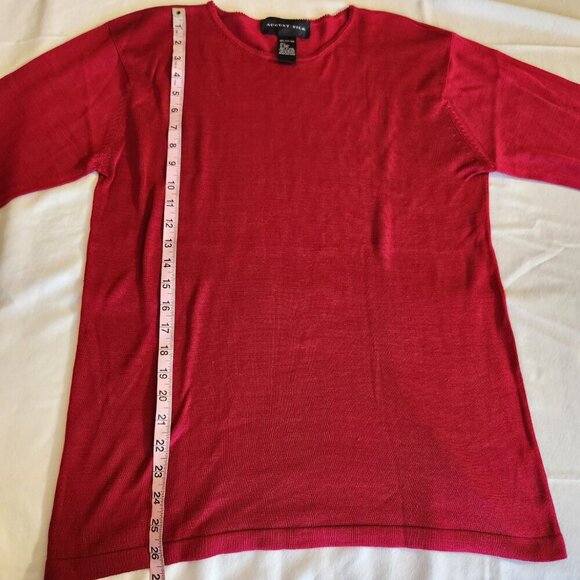 August Silk Women's Size Large Fuchsia Round Neck Silk Pullover Sweater Career - Picture 12 of 13
